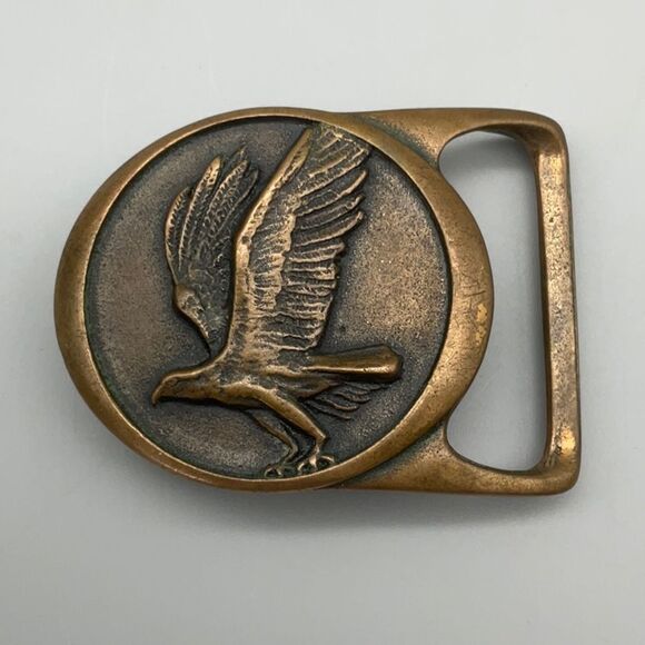1979 Tech Ether Guild Inc. Solid Brass Osprey Belt Buckle Artist Signed Todd - Picture 1 of 4